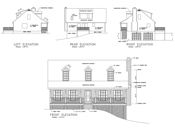 Rear Elevation image of The Marietta House Plan